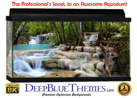 Buy Aquarium Background Waterfall Blue Aquarium Background